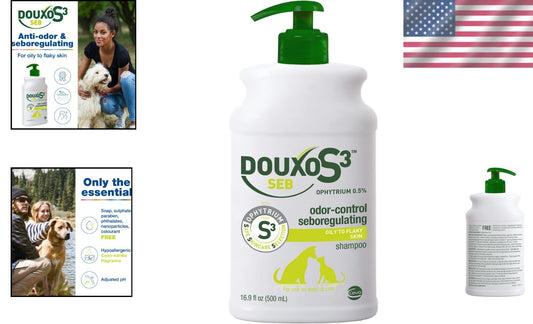 Hypoallergenic S3 SEB Shampoo for Dandruff Control - Dogs & Cats, 16.9 fl. oz.