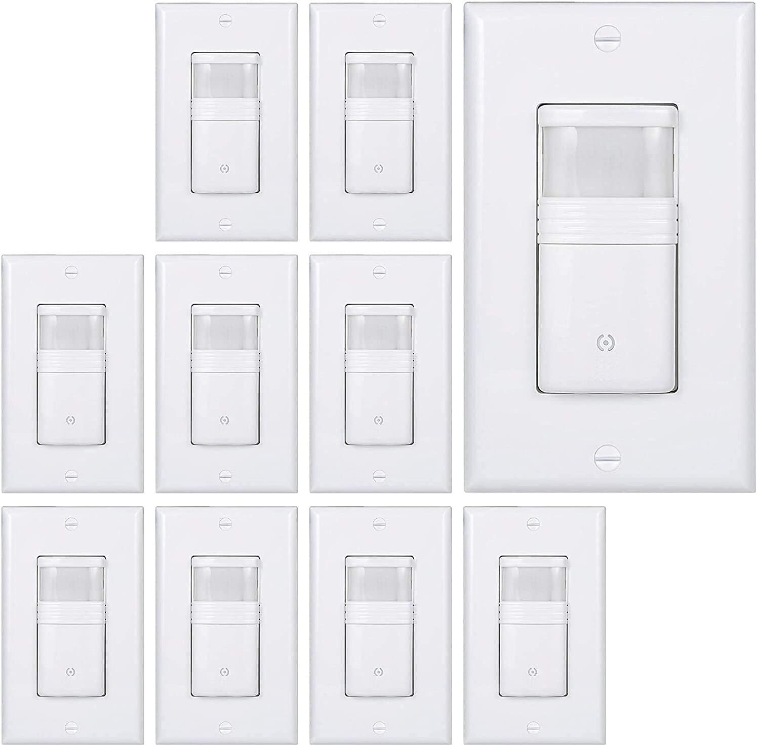 Indoor Motion Sensor Light Switch - 10 Pack, Touch Control, Title 24 Compliant