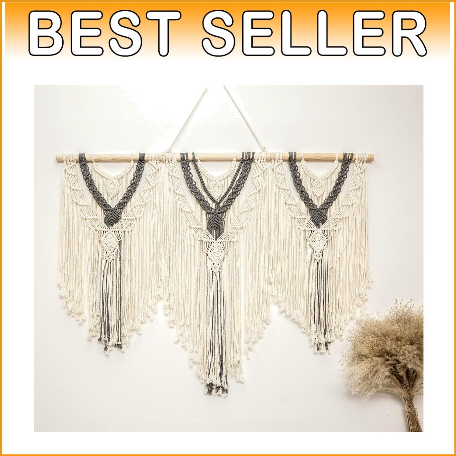 Elegant 43"x32" Bohemian Macrame Wall Tapestry - Ideal Gift for Any Occasion