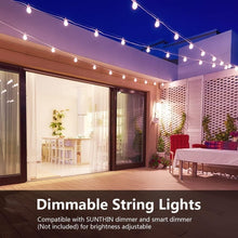 Load image into Gallery viewer, 48ft Outdoor String Lights with 16 Shatterproof LED Bulbs - Dimmable &amp; Weathe...