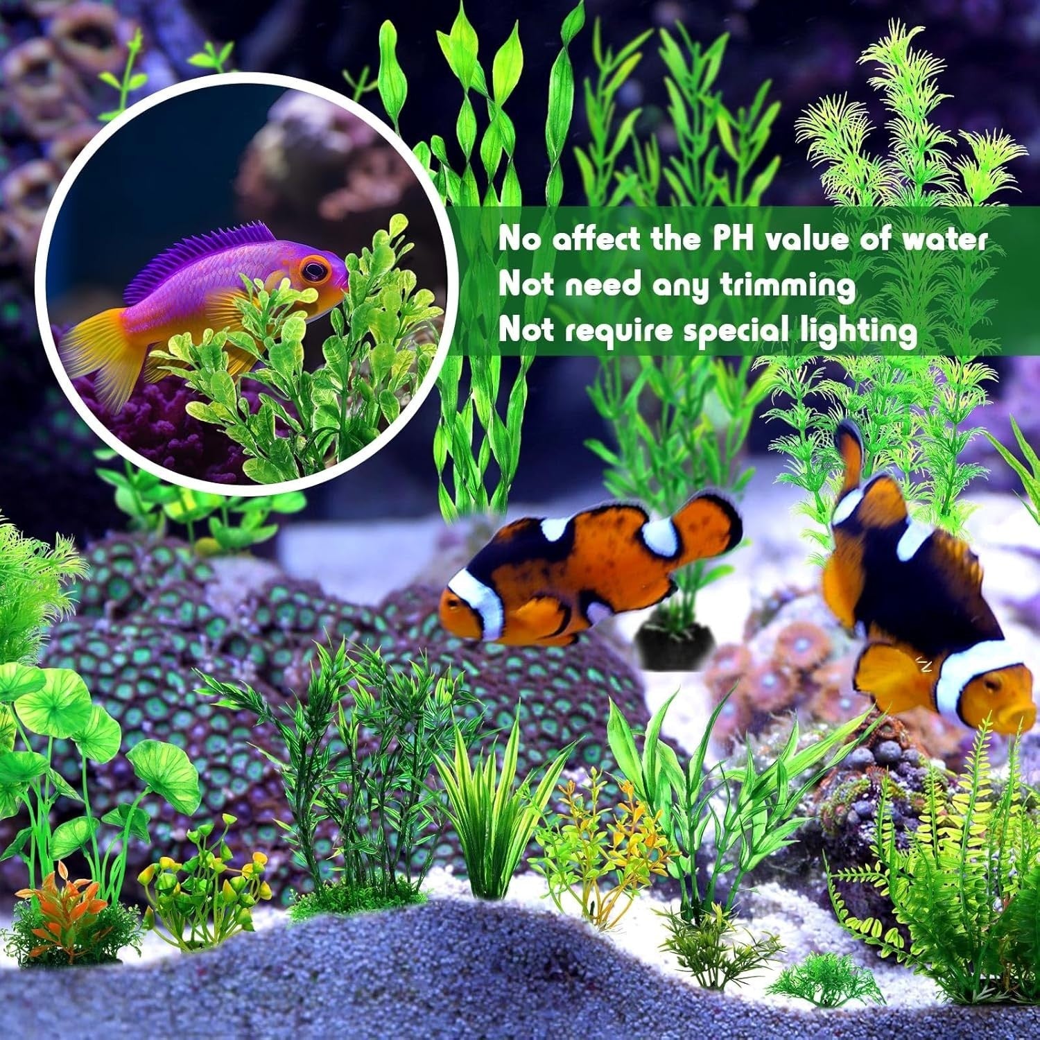 100 Pcs Artificial Aquarium Plants - Vibrant Fish Tank Decorations (45 Styles)