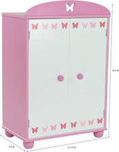 Load image into Gallery viewer, Kid-Safe 18 Inch Doll Armoire with Ample Storage for Accessories &amp; Clothes