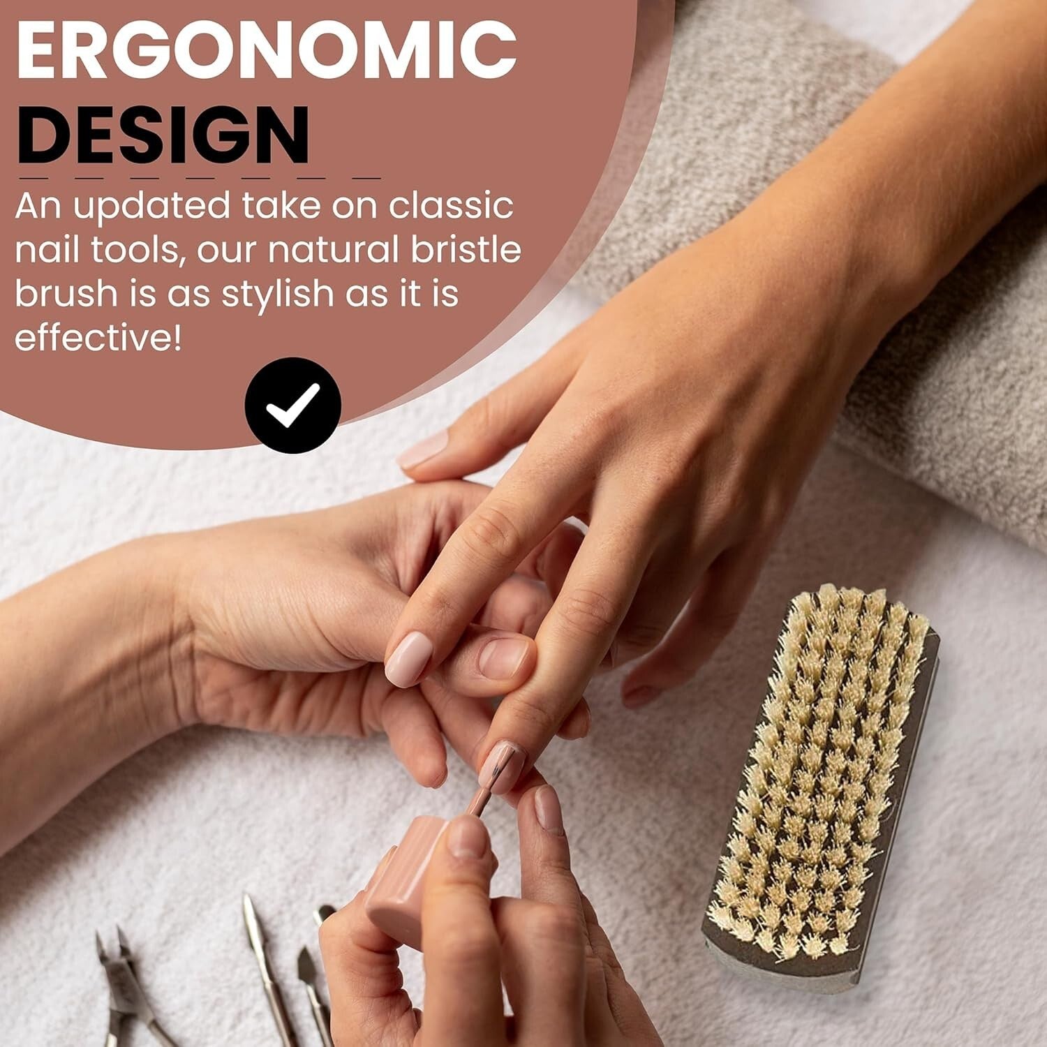 Elegant Handmade Nail & Hand Brush - Natural Bristle Craftsmanship from Germany