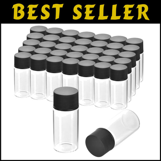 Durable 40ML Glass Vials with Screw Caps - Leakproof & Lightweight - 100 Pack