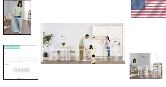 194-Inch Super Wide Adjustable Baby Gate & Play Yard for Ultimate Safety
