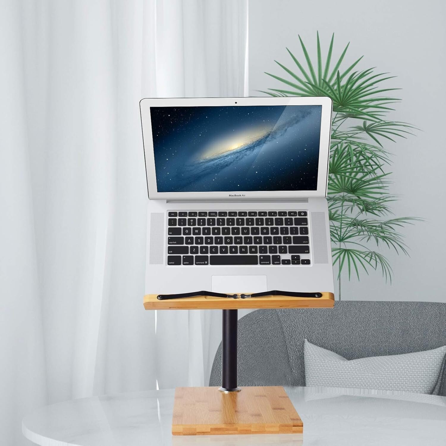 Ergonomic Bamboo Book Stand - Adjustable Height for Safe, Hands-Free Reading