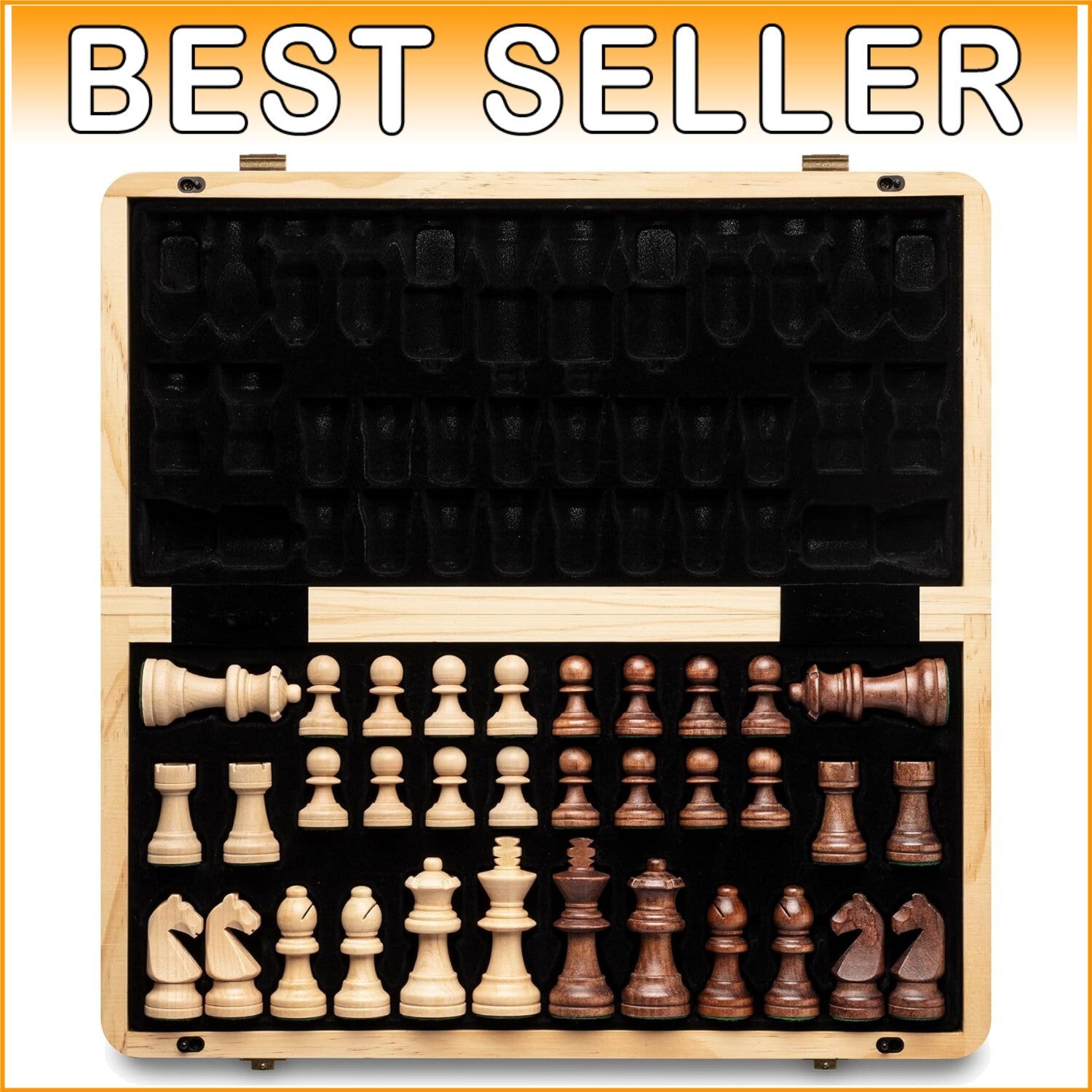 15-Inch Chess Set with 3-Inch King & Magnetic Pieces - Ultimate Travel Companion