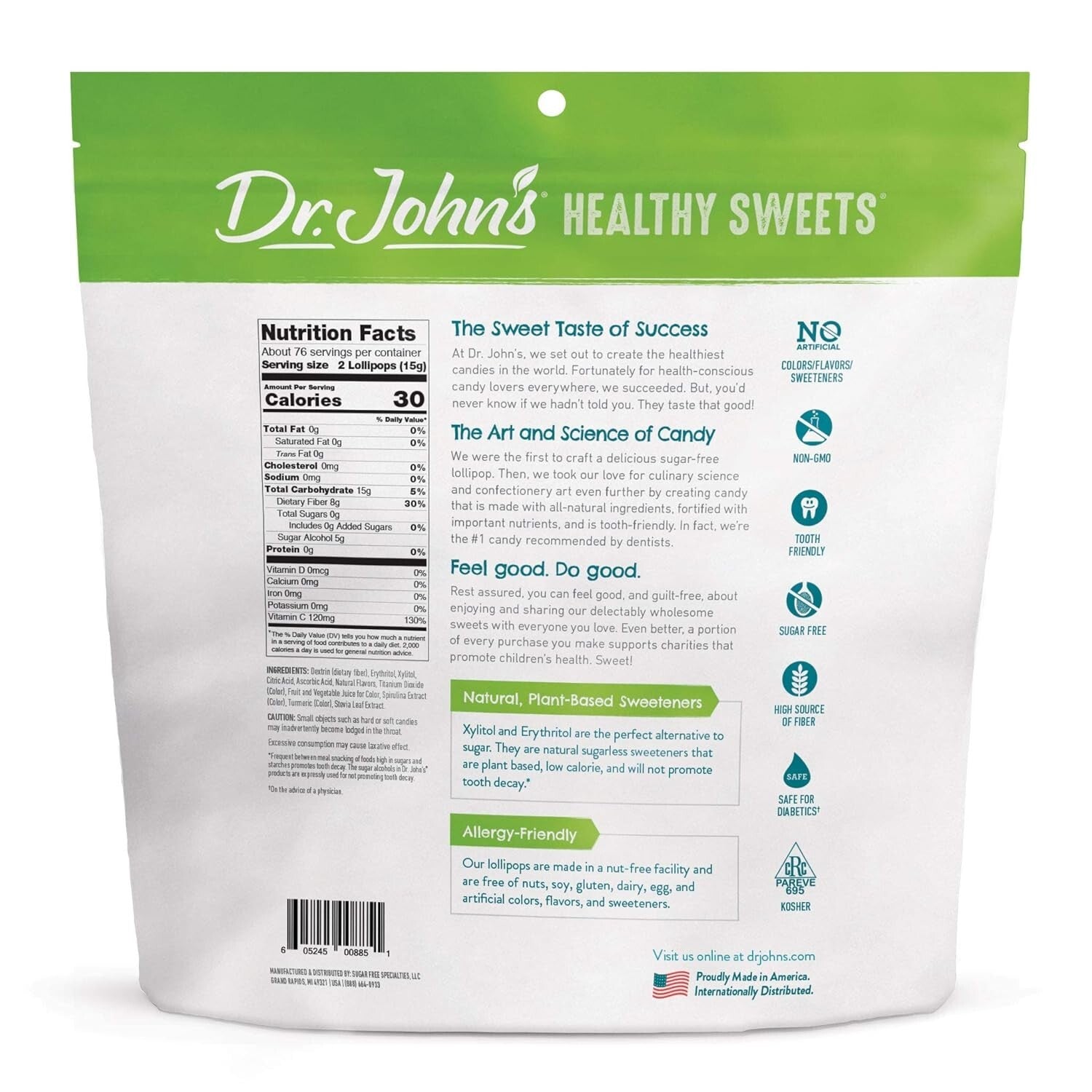 Dr. John’s Sugar-Free Keto-Friendly Lollipops – 150 Count Berry Swirl Delights