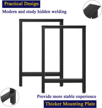 Load image into Gallery viewer, 28” Heavy Duty Iron Desk Legs - Modern Powder Coated Black for Easy Assembly