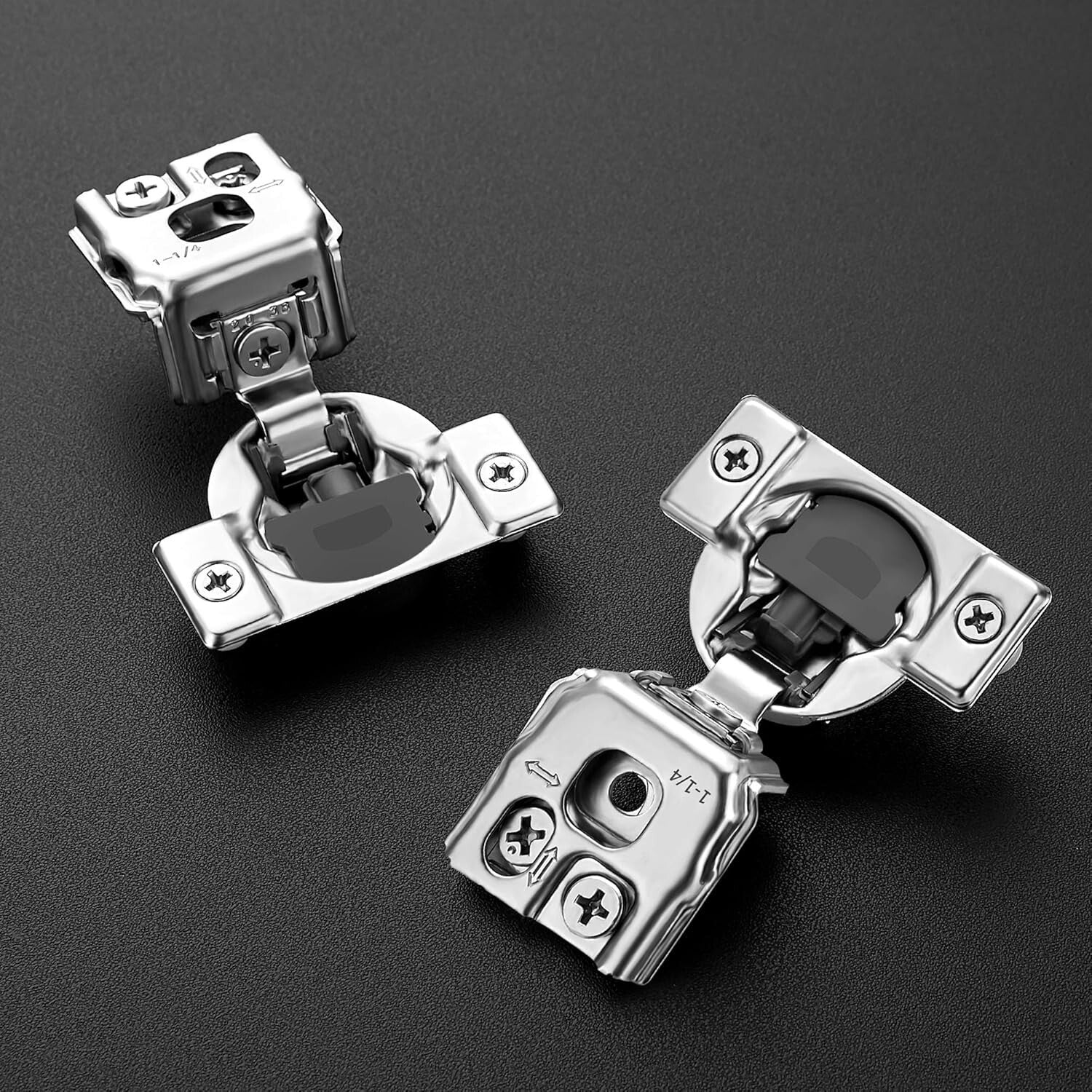 50 Count Self-Closing Satin Nickel Cabinet Hinges - Durable & Easy to Install