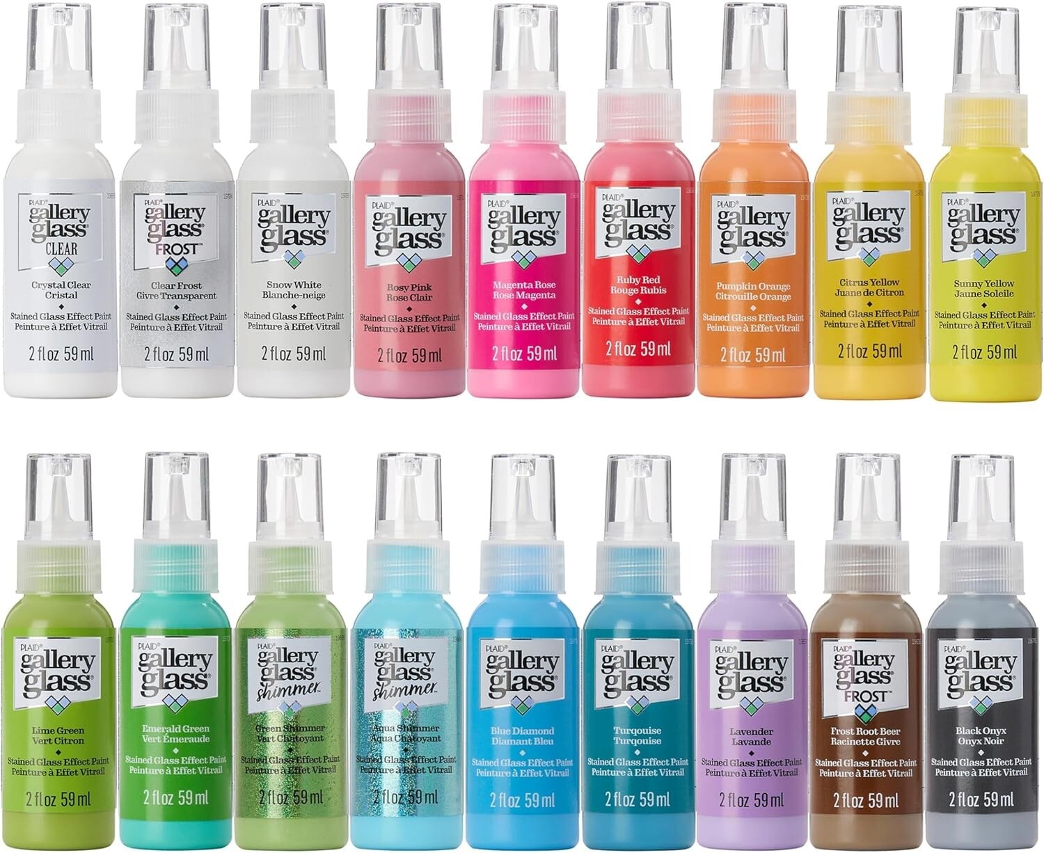 Colorful 2oz Acrylic Paint Set - 18 Non-Toxic Bottles for Suncatchers & Windows