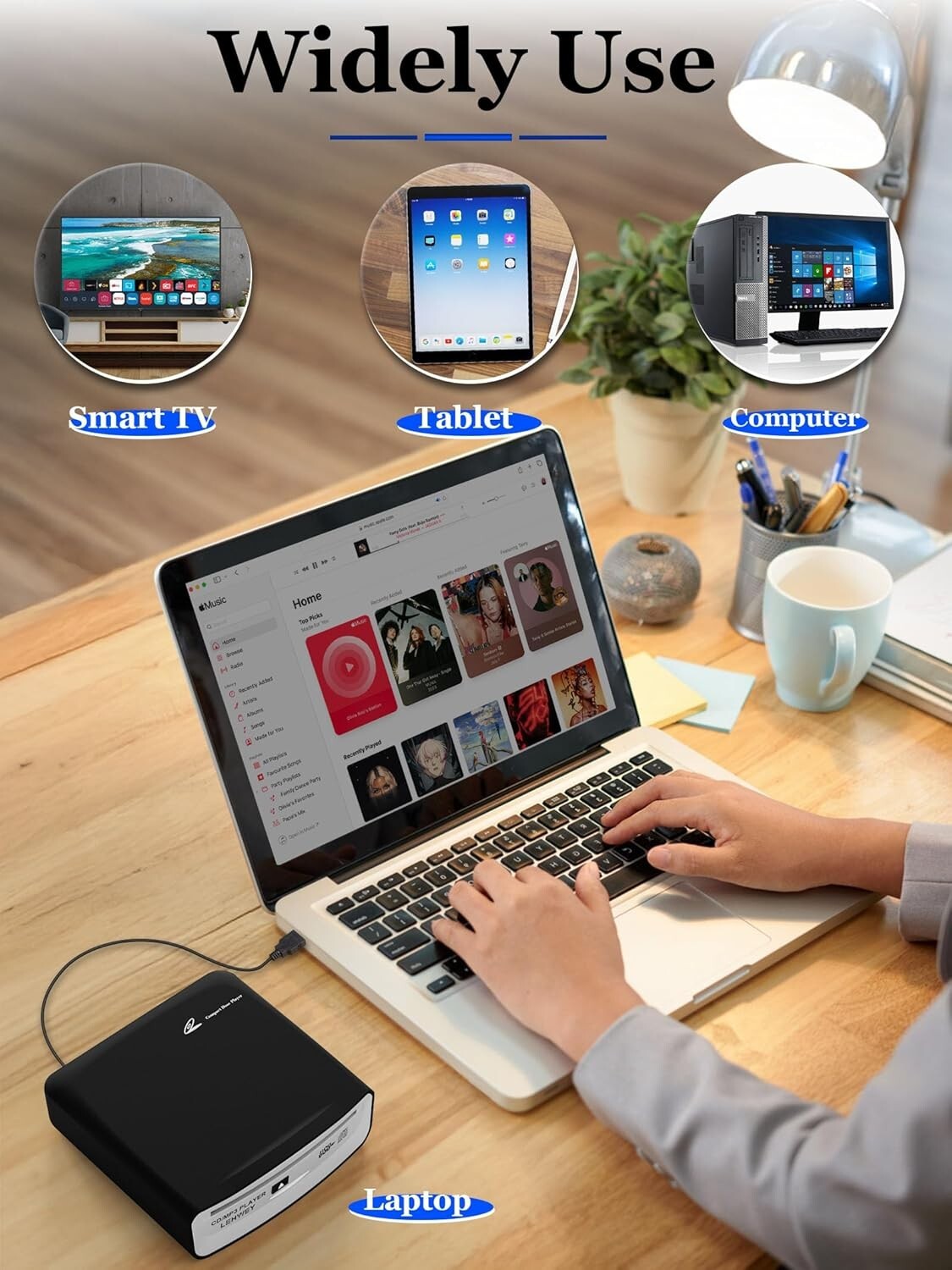 Universal Portable Car CD Player with Remote & AUX - Easy Plug-and-Play Solution