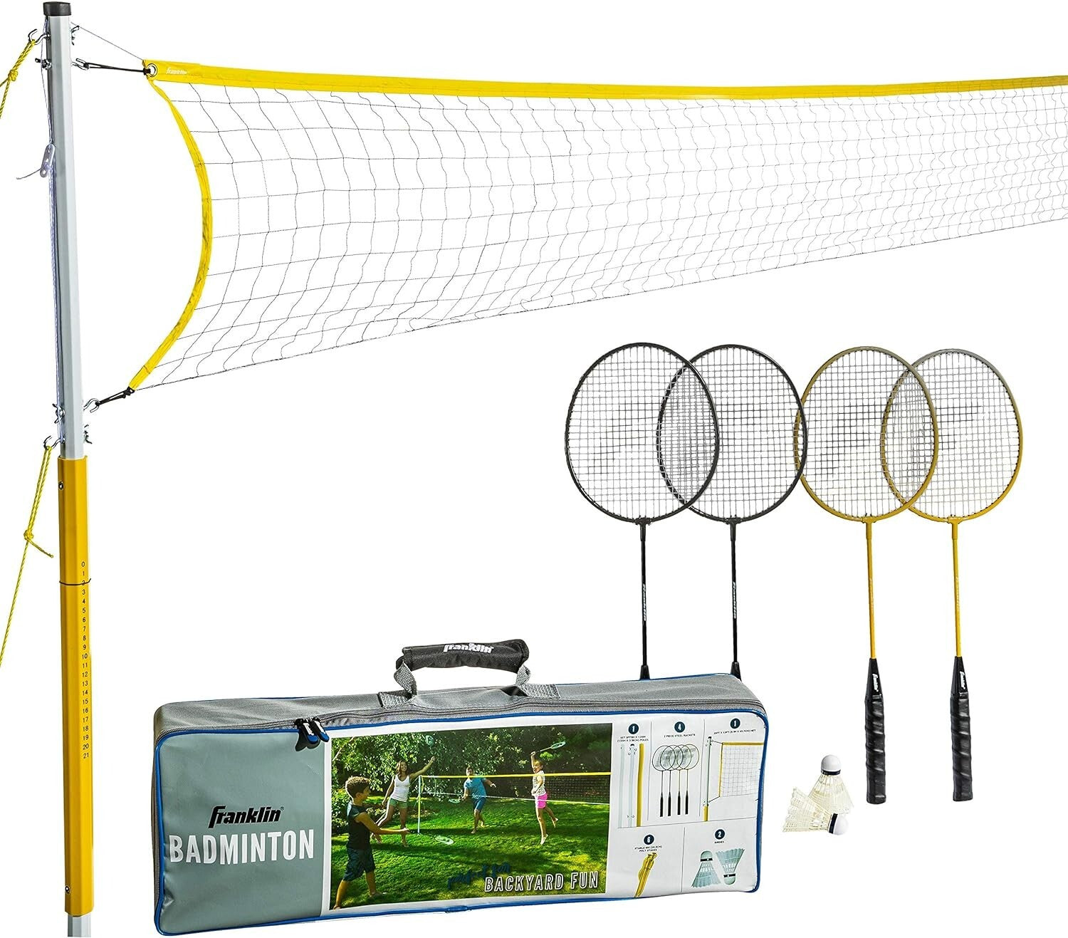 Family-Friendly Badminton Set with Portable Net - Perfect for Beach or BBQ
