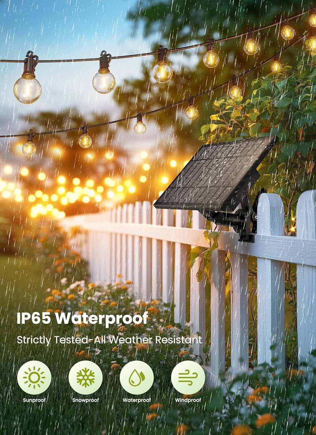 Dimmable 208FT Solar Patio Lights with Timer and Remote - Festive Outdoor Decor