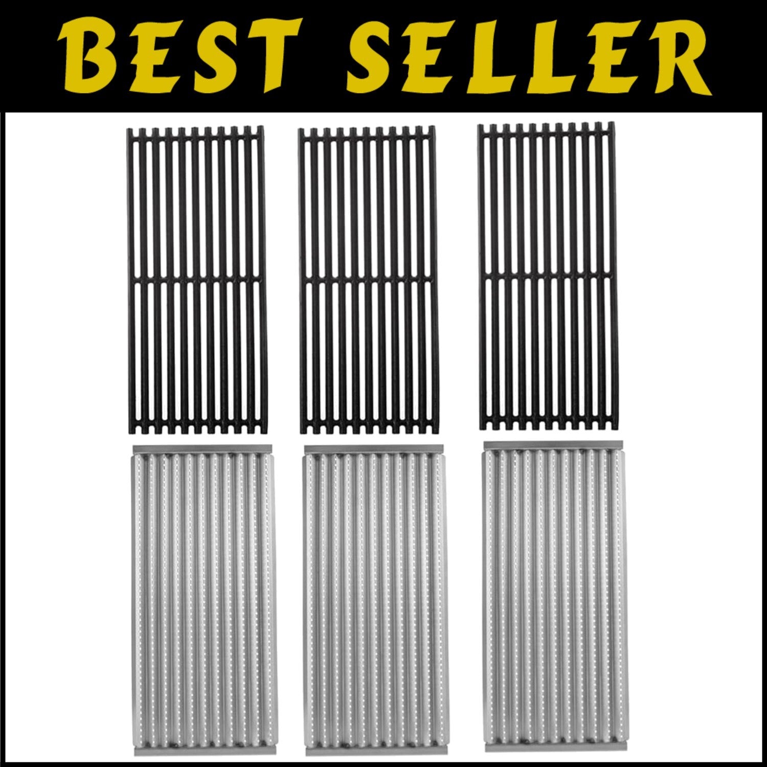 3-Pack Stainless Steel Emitters and Cast Iron Grates for Charbroil TRU Infrared