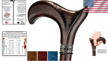 Load image into Gallery viewer, Unique 36 Inch Wooden Walking Stick for Men &amp; Women - Handcrafted and Ergonomic