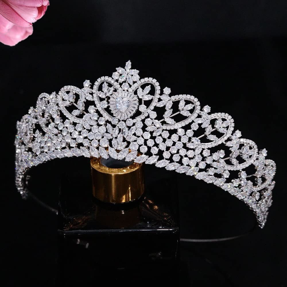 Lightweight Bridal Tiara with Secure Pin Loops - Perfect for Weddings & Events