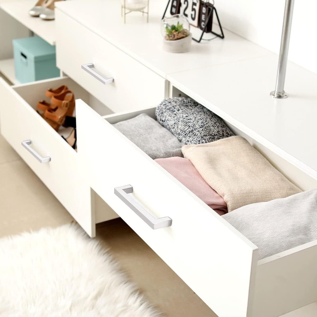 Durable 5-Inch Hole Center Stainless Steel Handles - 20 Count Brushed Finish