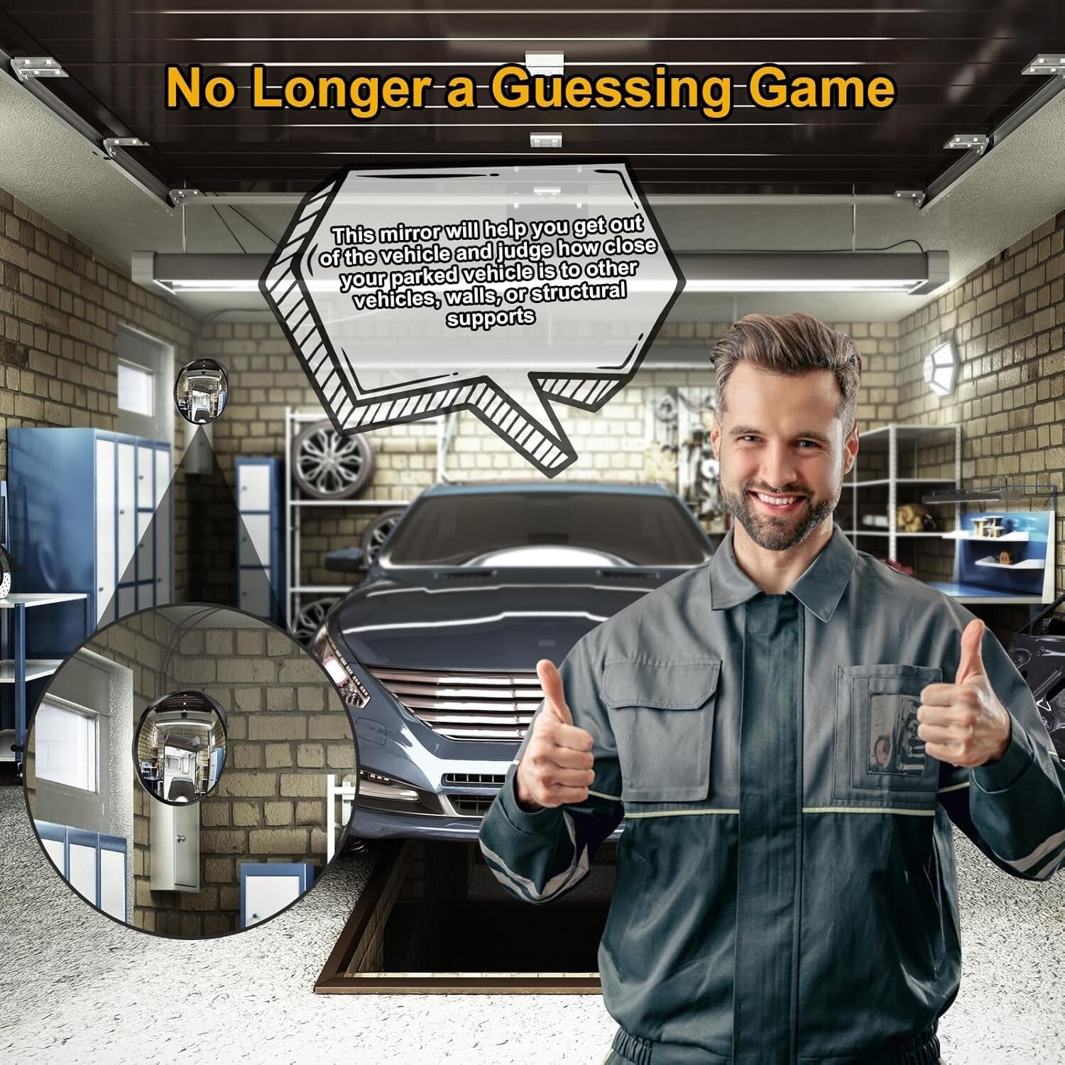 16-Inch Security Mirror: Parabolic Driveway Visibility with Easy Installation