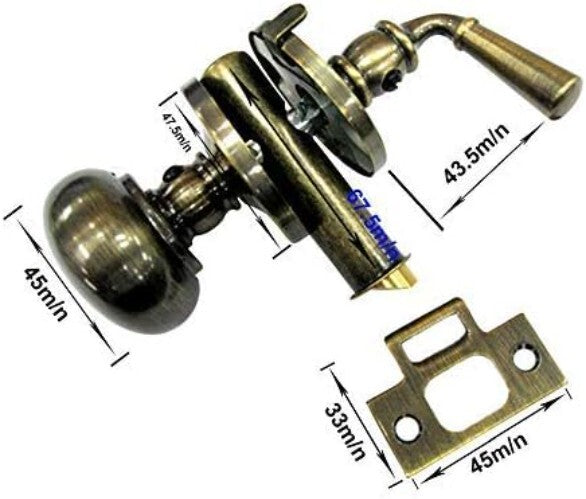 Durable Solid Brass Storm Door Latch - 2 Pack with Easy Install Screws & Knobs