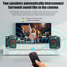 Load image into Gallery viewer, All-in-One PA System with Remote Control, Disco Lights, and Wireless Microphones