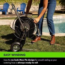 Load image into Gallery viewer, Garden-Ready Heavy-Duty Hose Cart with Wheels - Store 200' of Hose Effortlessly