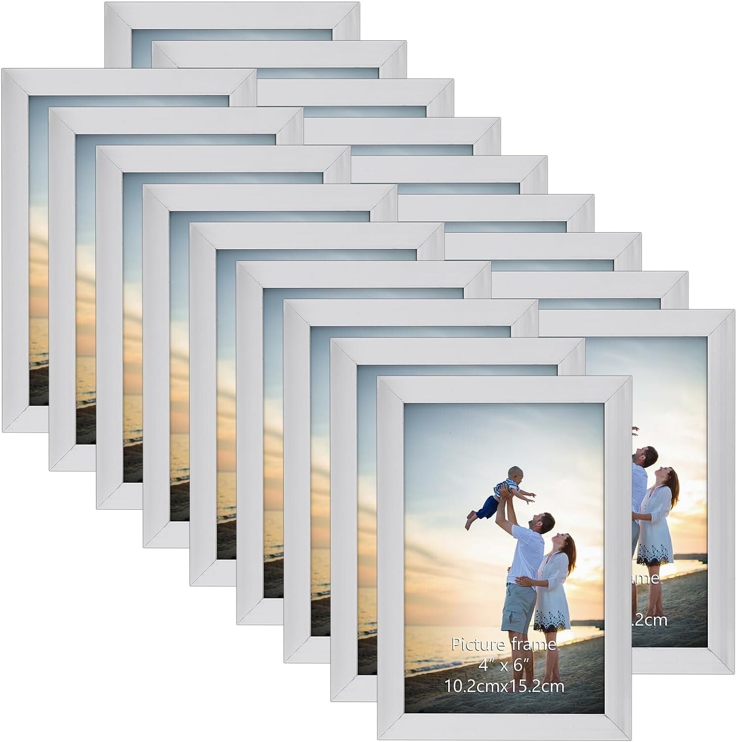 Elegant 18-Pack 4x6 Silver Picture Frames - Perfect for Home and Gallery Display
