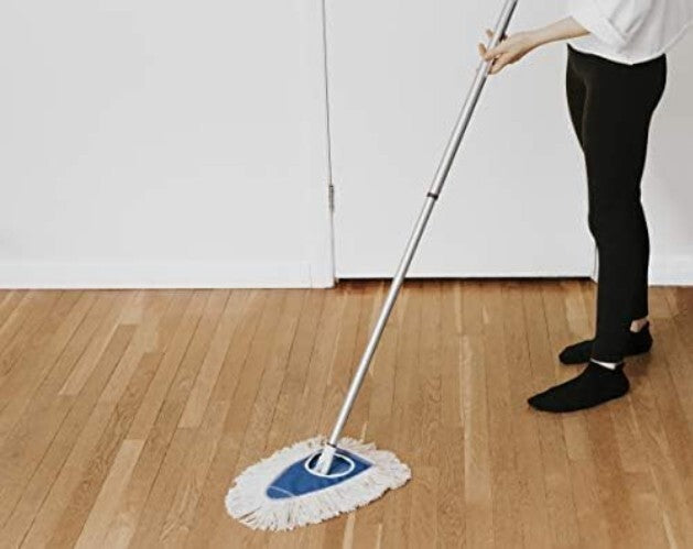 Versatile Cotton Dry Mop with Frame & Adjustable Handle for Hard-to-Reach Areas