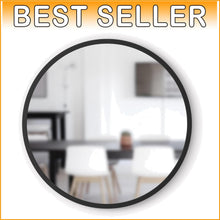 Load image into Gallery viewer, Large 24-Inch Round Mirror with Protective Rubber Frame for High-Traffic Areas
