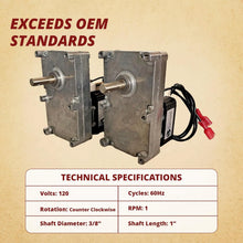 Load image into Gallery viewer, 2 Pack Auger Motors for Englander 1 RPM Stoves - No Overheating, Easy Wire Leads