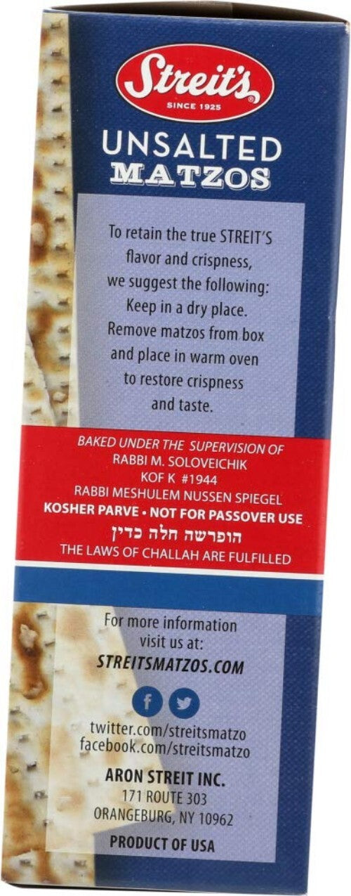Crispy Vegan Unsalted Matzo Crackers - 132 Oz Total, Ideal for Healthy Snacking