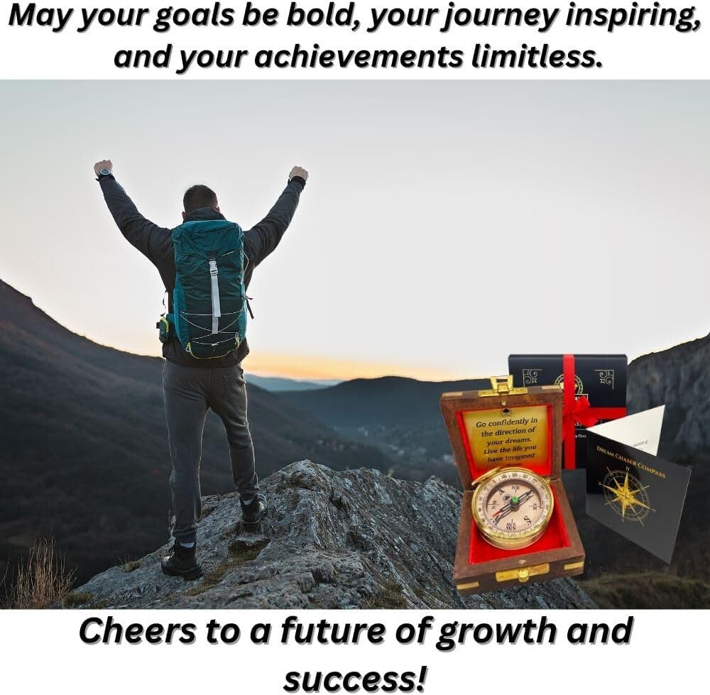 Unique Personalized Graduation Gift - Inspirational Compass with Keepsake Box