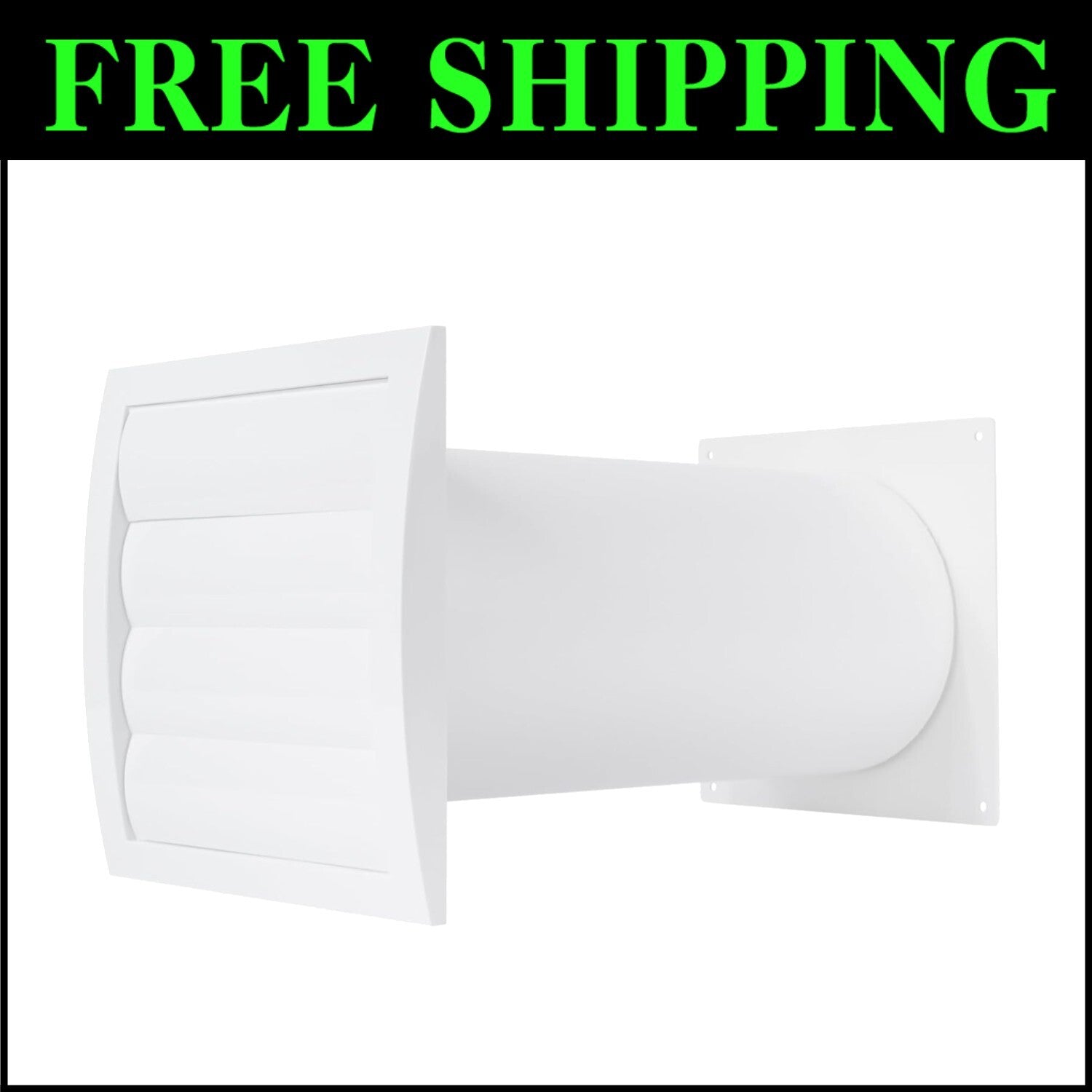 Louvered 5" Dryer Vent Cover Kit - Adjustable Length with Insect Protection