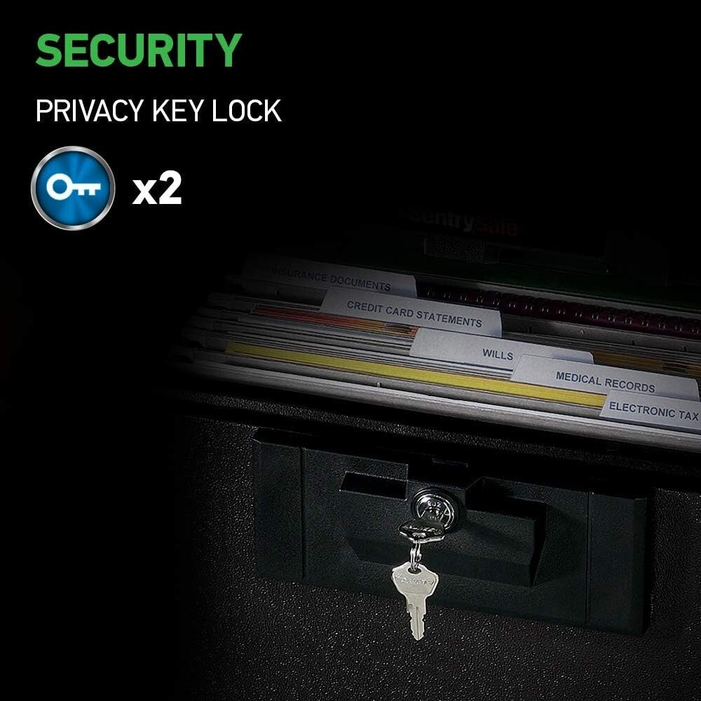 Black Fireproof Document Safe 0.61 Cu Ft with Key Lock - Protect Your Valuables