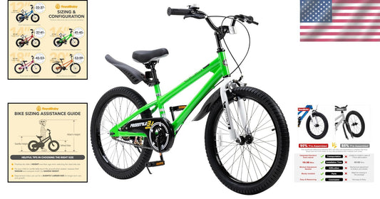 Bright Green Kids Bike 20 Inch with Kickstand & Fun Accessories for Ages 3-10