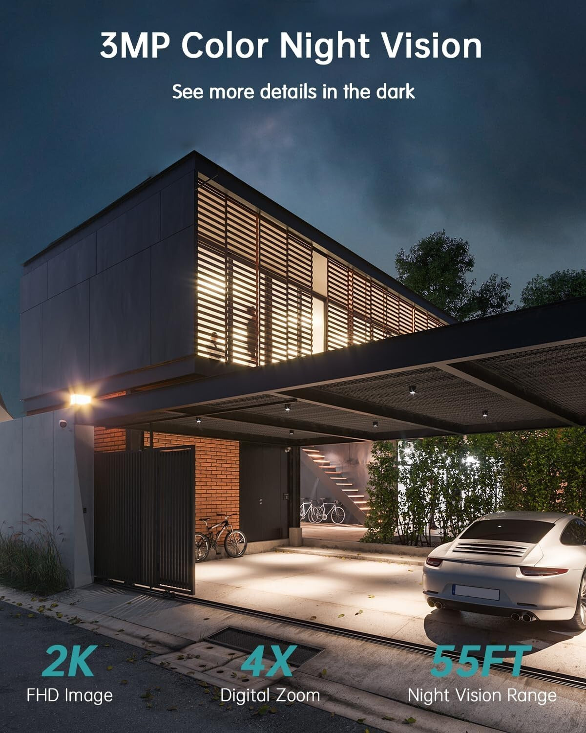 Advanced 2 Pack Security Cameras - 360° View, Night Vision, and Alexa Compatible