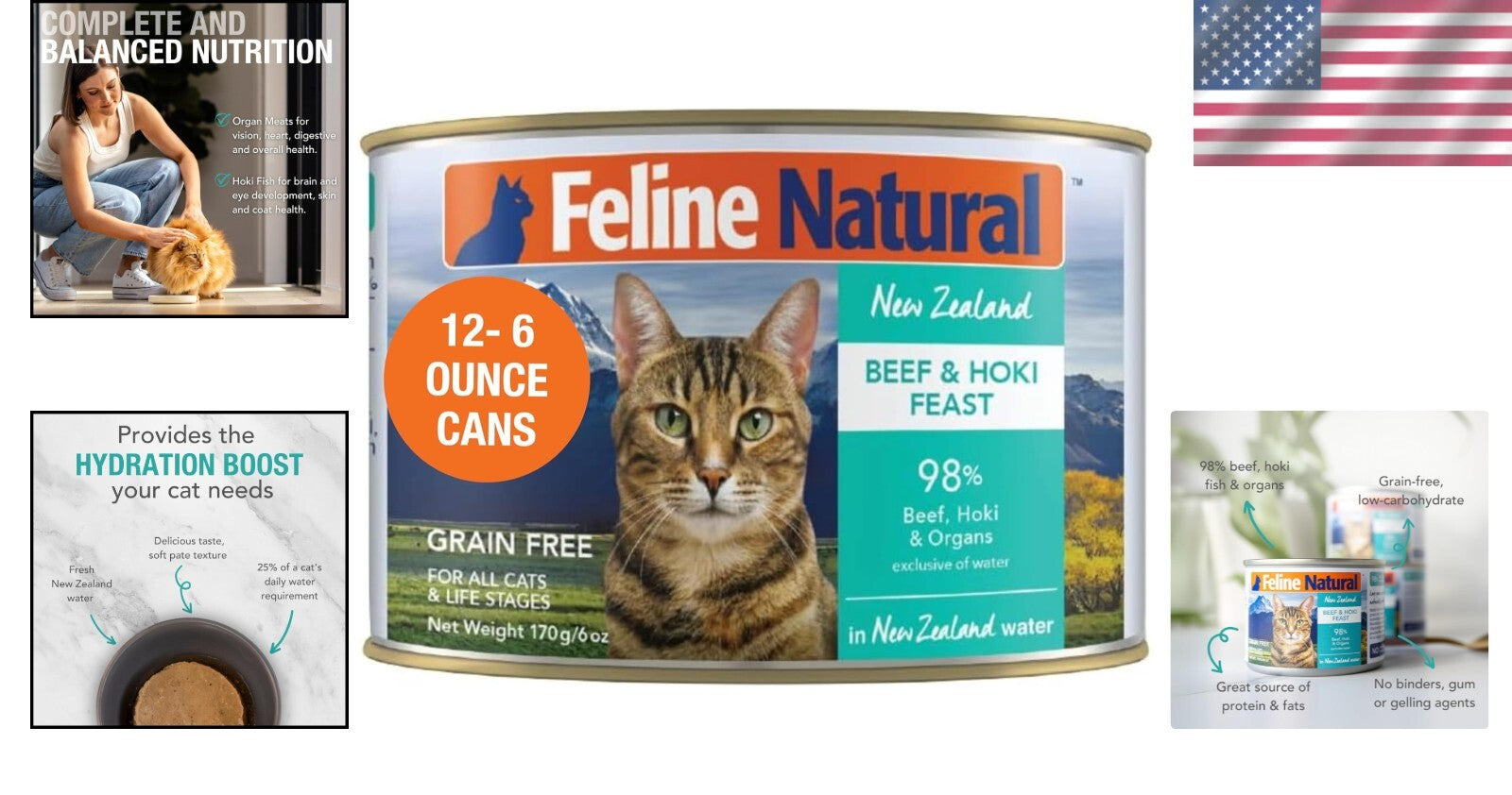 Delicious Beef & Hoki Pate for Cats - 12 Pack of 6 oz, Made in New Zealand
