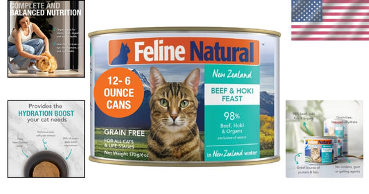 Delicious Beef & Hoki Pate for Cats - 12 Pack of 6 oz, Made in New Zealand