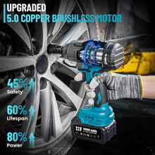 Load image into Gallery viewer, Heavy-Duty 1000 Nm Cordless Impact Wrench with Fast Charger &amp; Storage Case