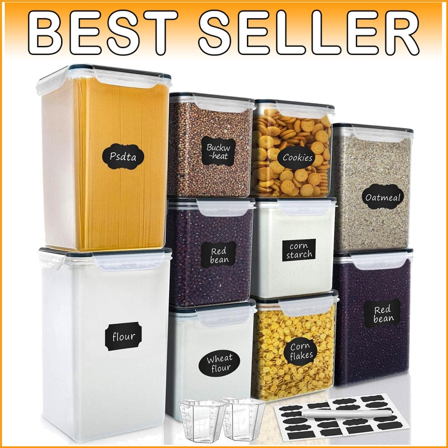 10-Pack Airtight Food Storage Containers for Efficient Kitchen Organization