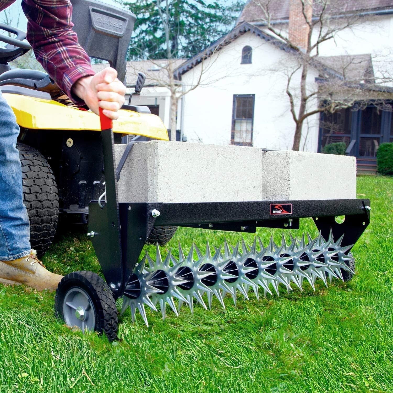 Efficient 40" Spike Aerator with All-Steel Design and Easy Transport Wheels