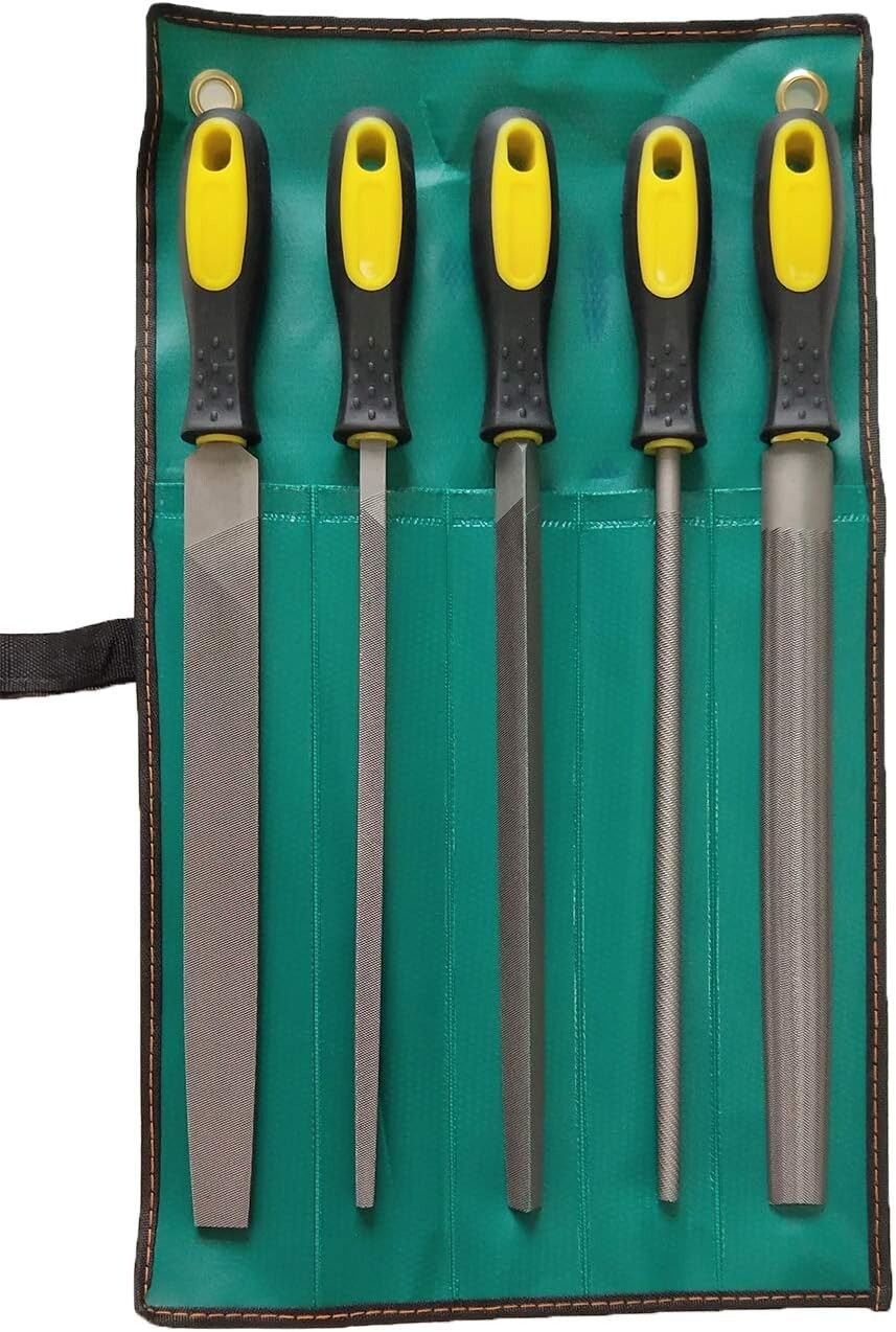 Ergonomic 10-Inch Metal File Set with Lifetime Warranty - 5-Piece Collection