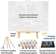 Load image into Gallery viewer, Complete Paint by Numbers Set for Adults - Framed Canvas Art with Quality Tools