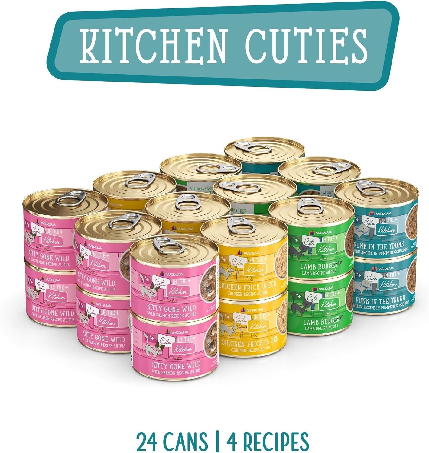 Indulge Your Feline Friend: 24 Can Kitchen Cuties Wet Cat Food Variety Pack
