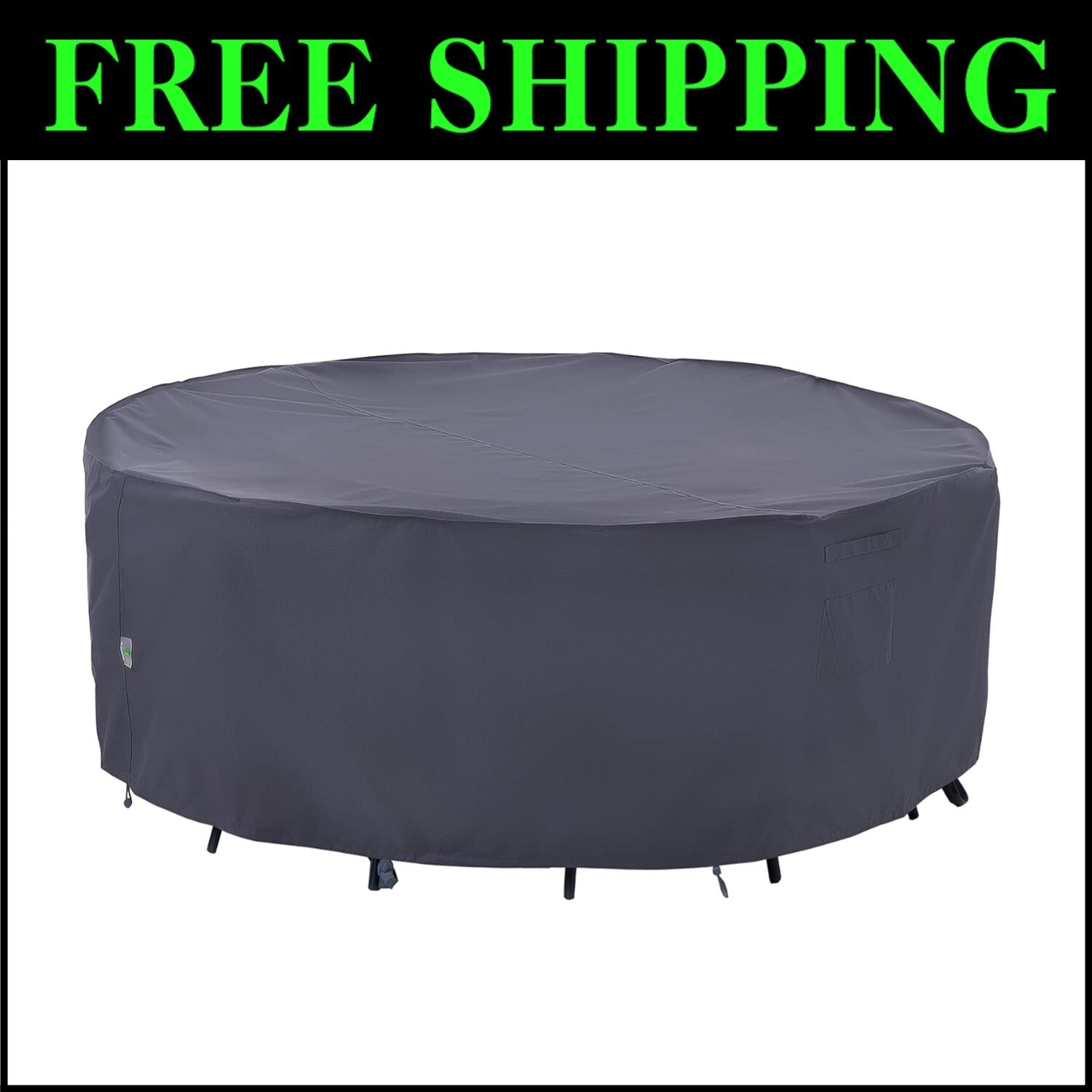 Adjustable Waterproof Outdoor Cover for 62" Round Table Chairs Set - Grey Style
