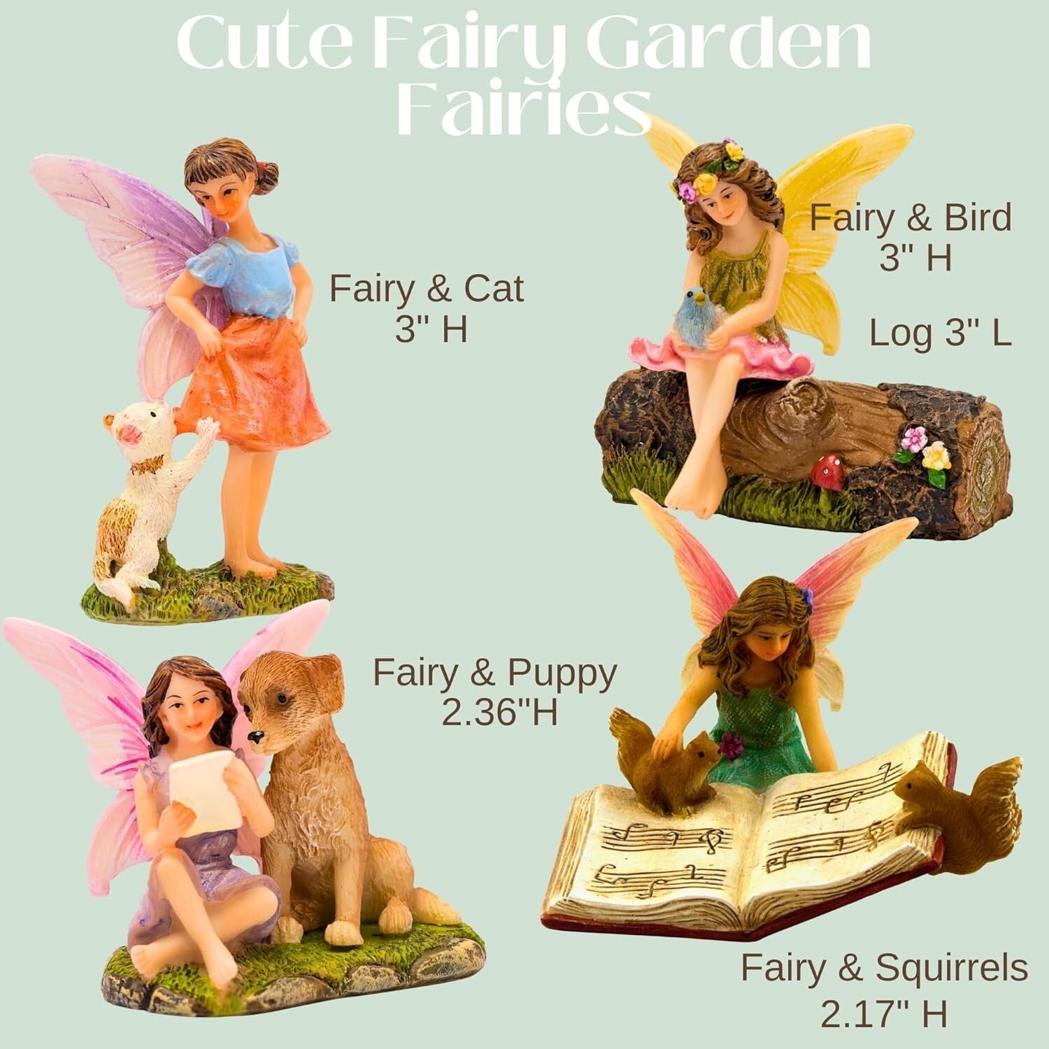 Adorable Miniature Animal Figurines for Enchanting Outdoor Fairy Gardens