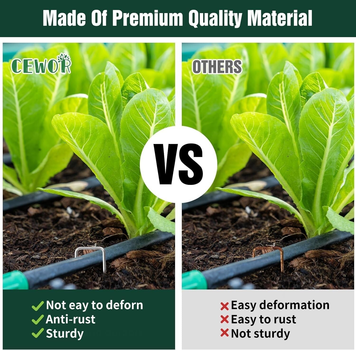 500 Galvanized Landscape Pins, 6 Inch Heavy-Duty Stakes for Efficient Gardening