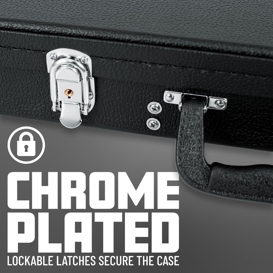 Locking Latch Bass Guitar Case - Hard-Wood Protection for Electric Instruments