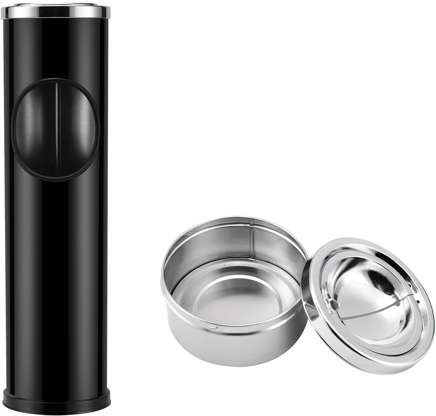 Heavy-Duty Standing Ashtray for Outdoor Use - Elegant Patio Cigarette Disposal