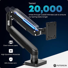 Load image into Gallery viewer, Heavy-Duty Aluminum Monitor Arm for UltraWide Displays - Supports up to 44 lbs